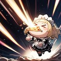 シャイニングフライングおピッツァしてたら勢い余って宇宙まで飛び出しちゃった系メイドちゃん 9枚目