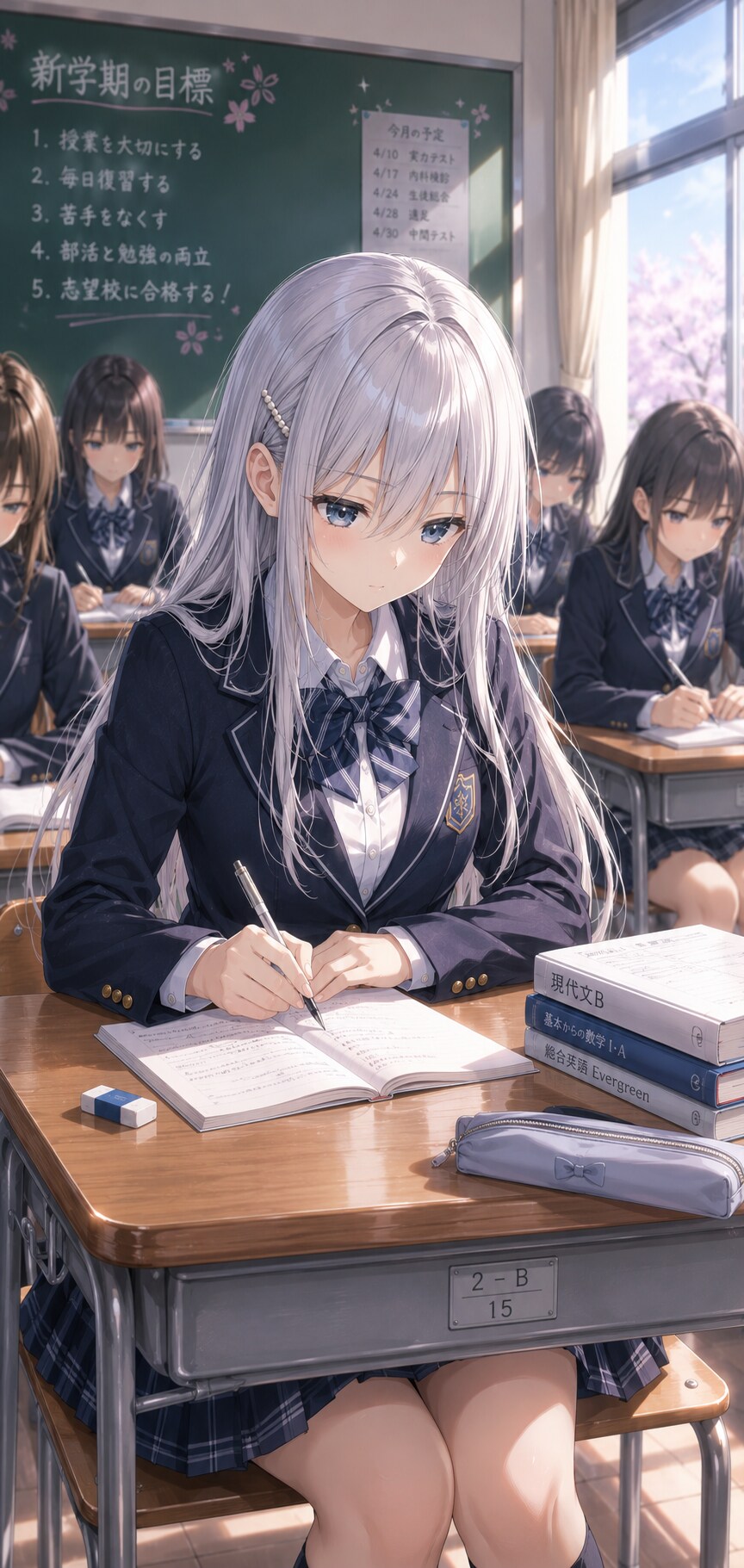 学校では優等生の銀子 | の人気AIイラスト・グラビア