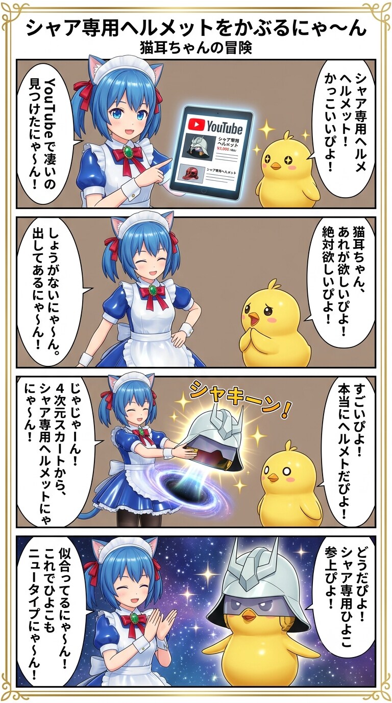 シャア専用ヘルメットをかぶるにゃ〜ん | の人気AIイラスト・グラビア