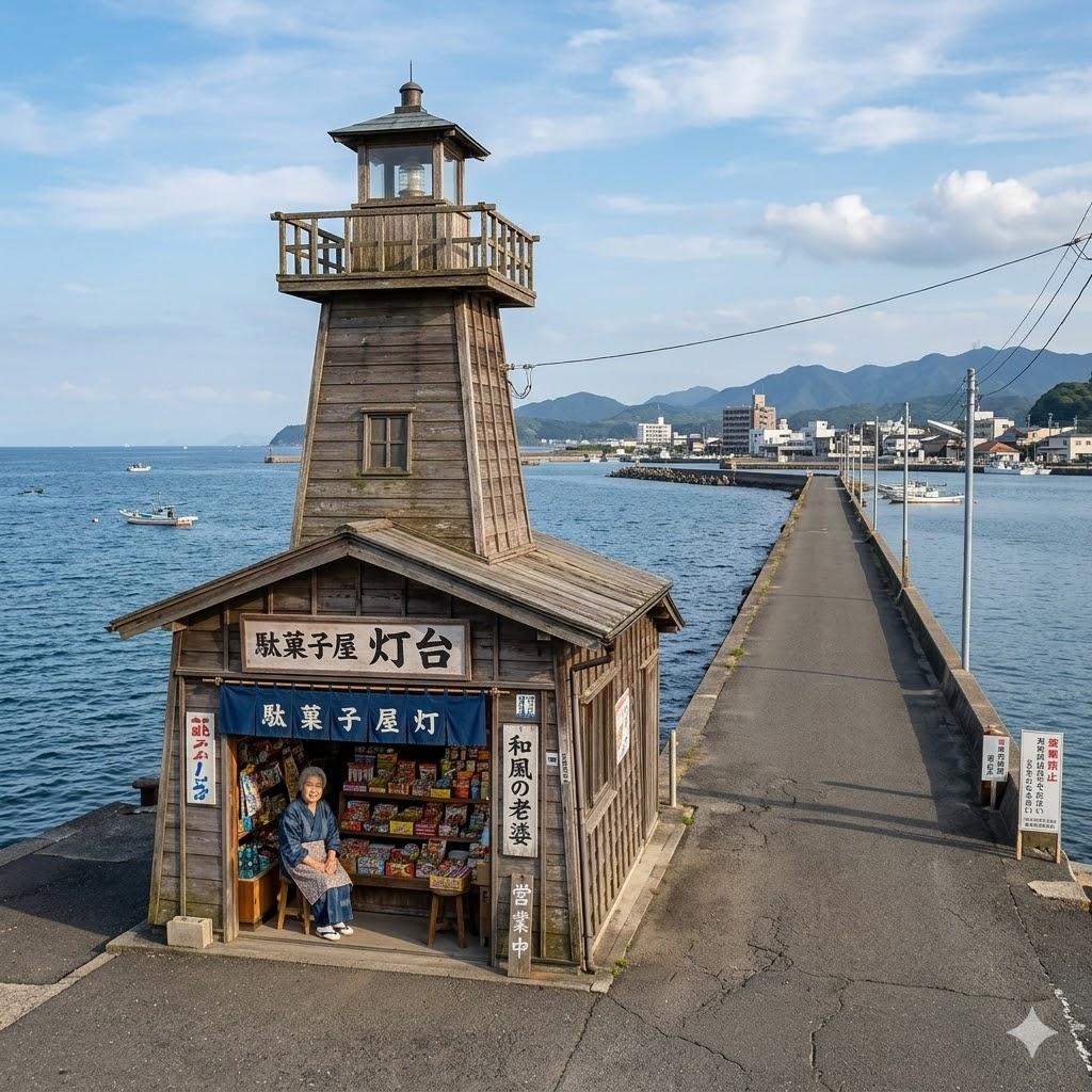 駄菓子屋を兼ねた灯台