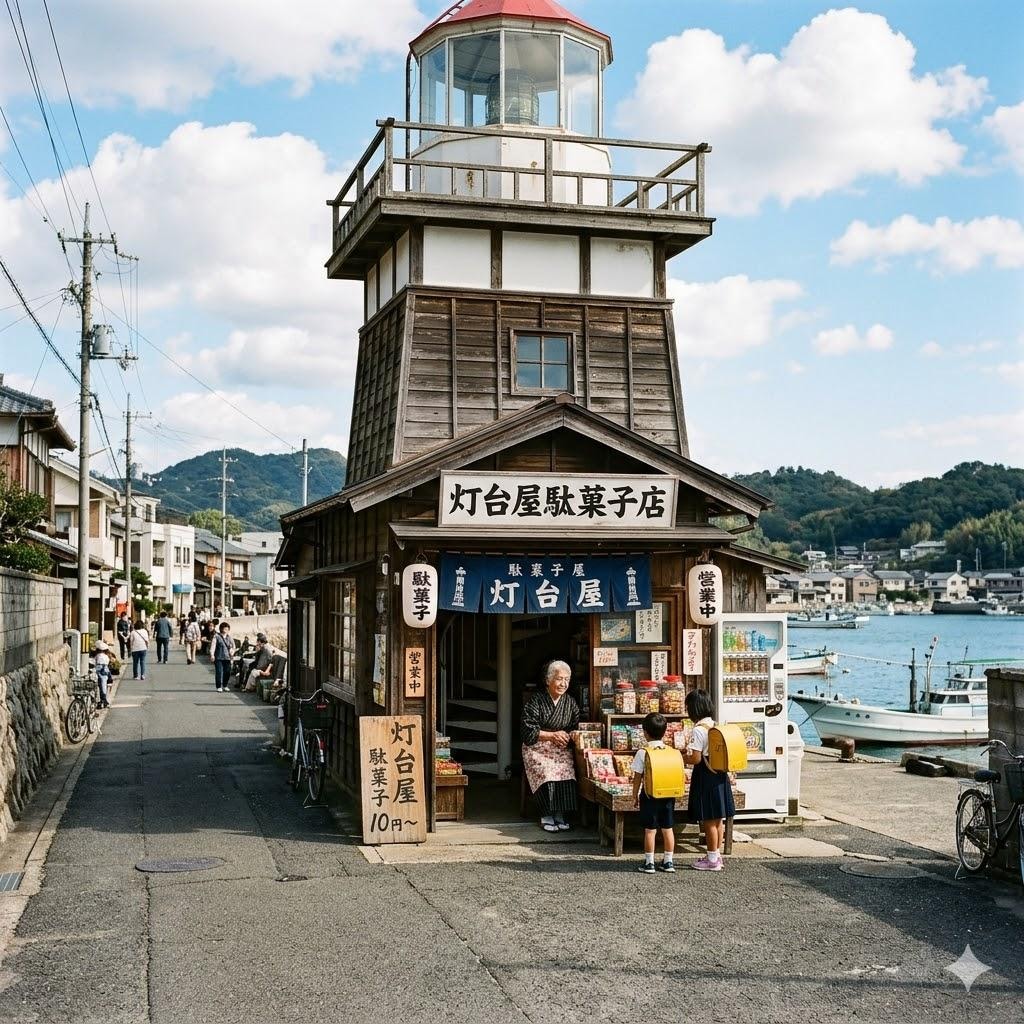 駄菓子屋を兼ねた灯台