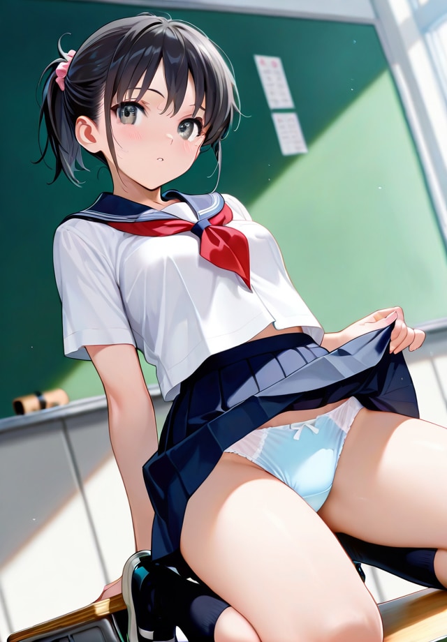 スカートを持ち上げ過ぎでは？