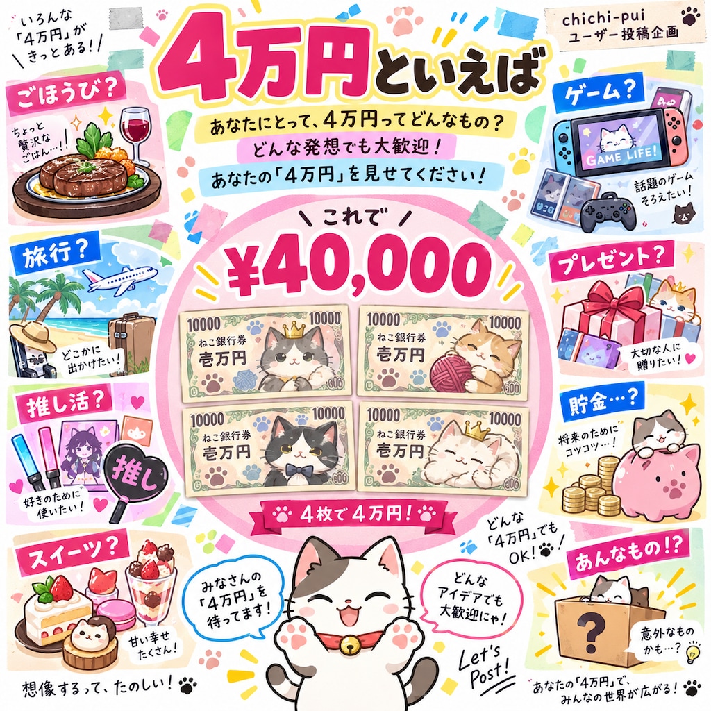 投稿企画[４万円といえば]の質問受付とかのところー