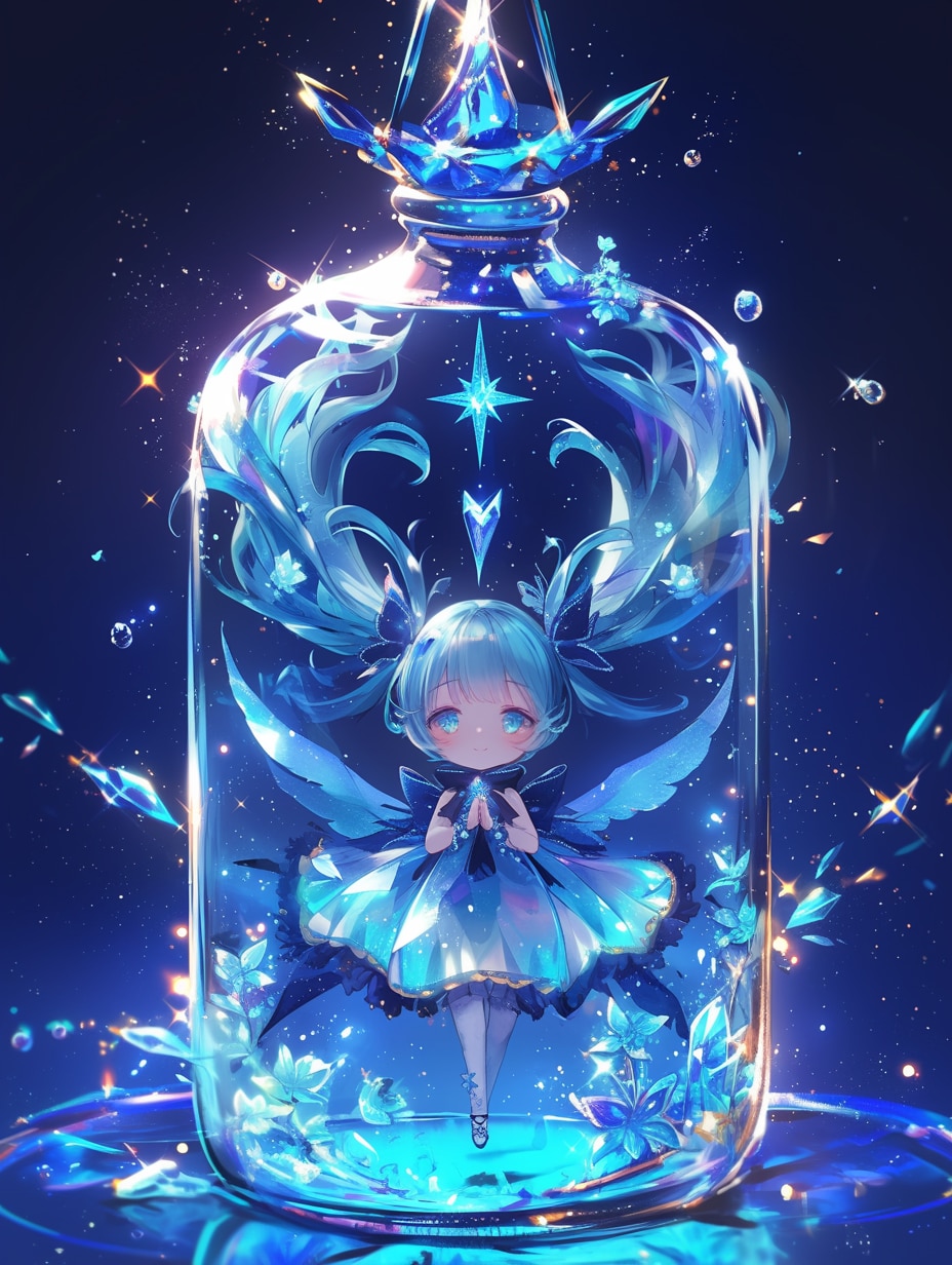 「瓶詰の少女」蒼42 | の人気AIイラスト・グラビア