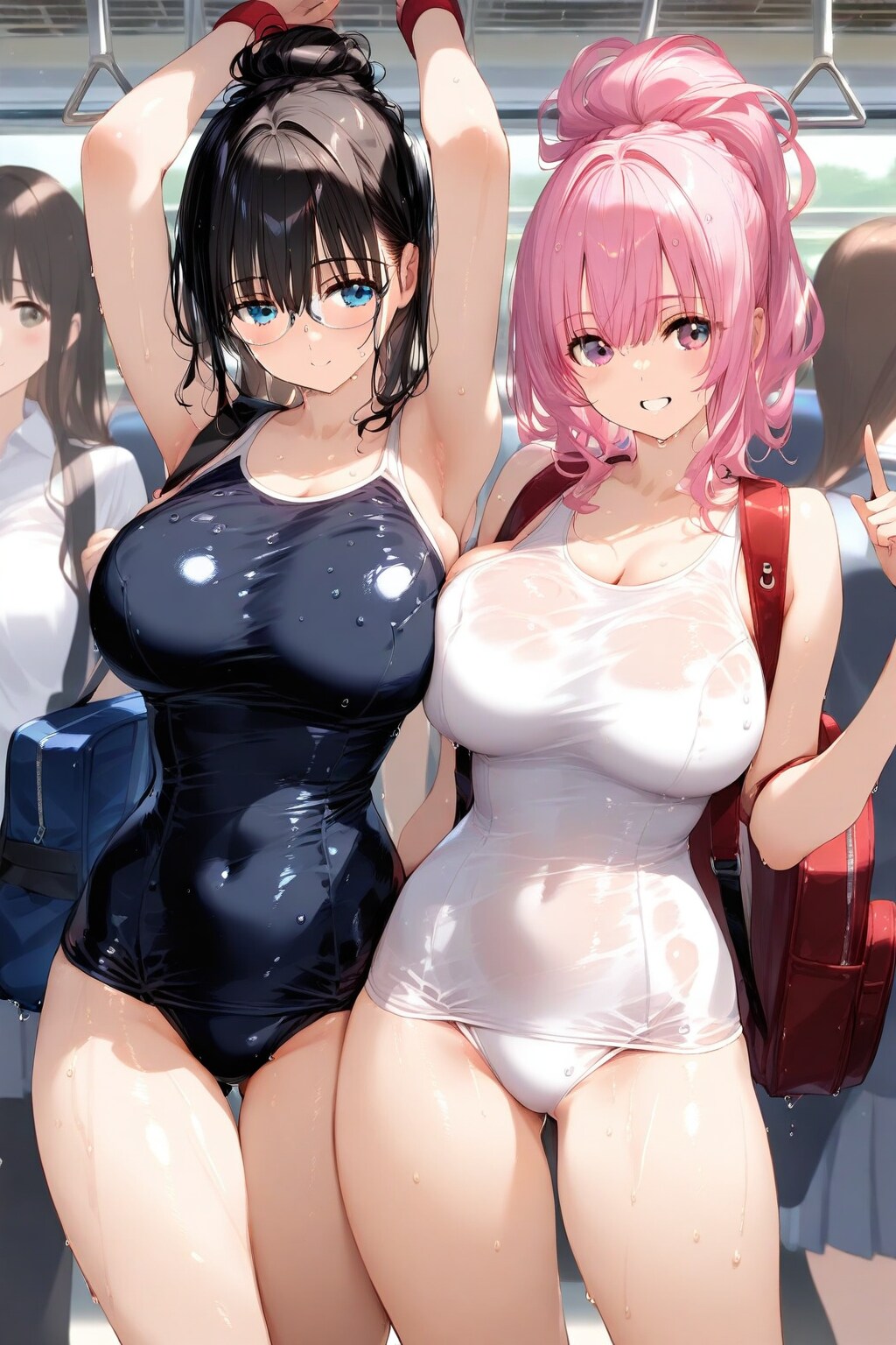 スク水✕電車✕放課後