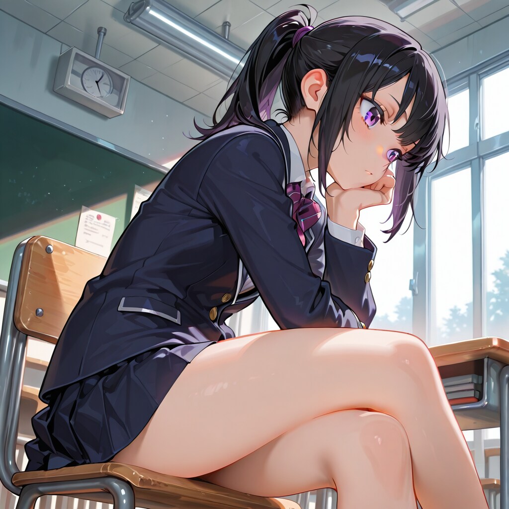 紫色の目
