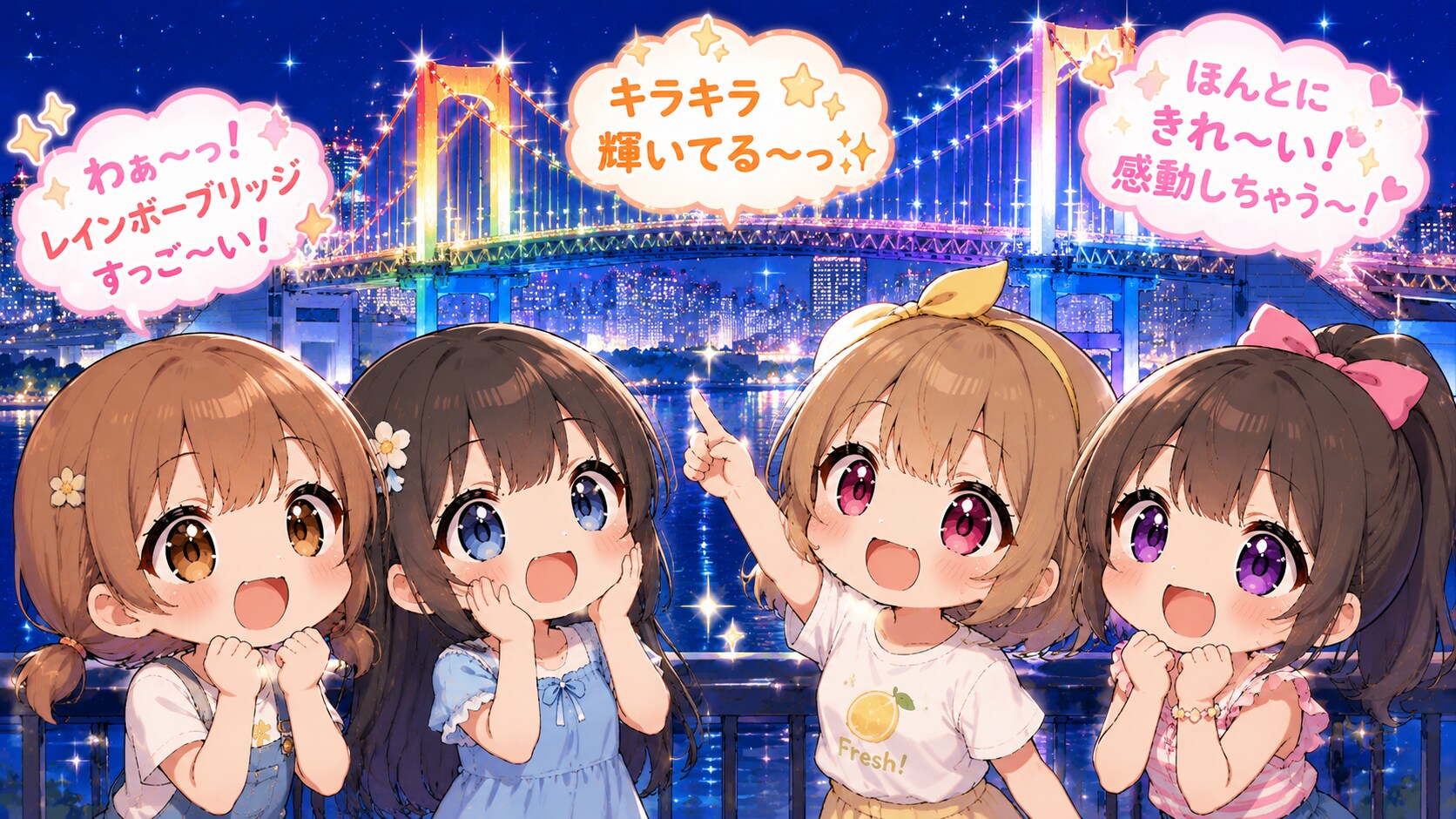 今日の夏休み（レインボーブリッジにやって来た３） | の人気AIイラスト・グラビア