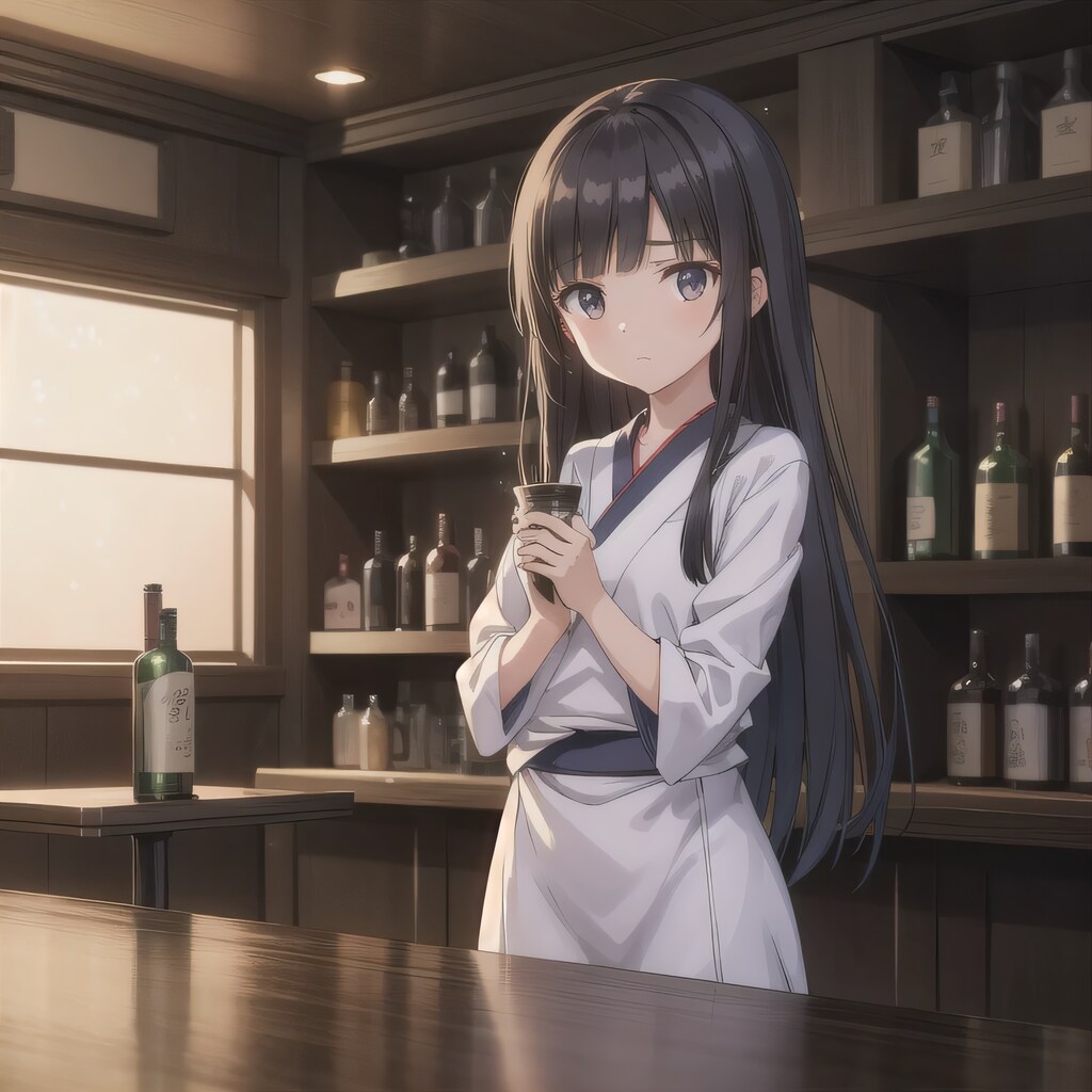 黒髪ロングで酒場の少女５