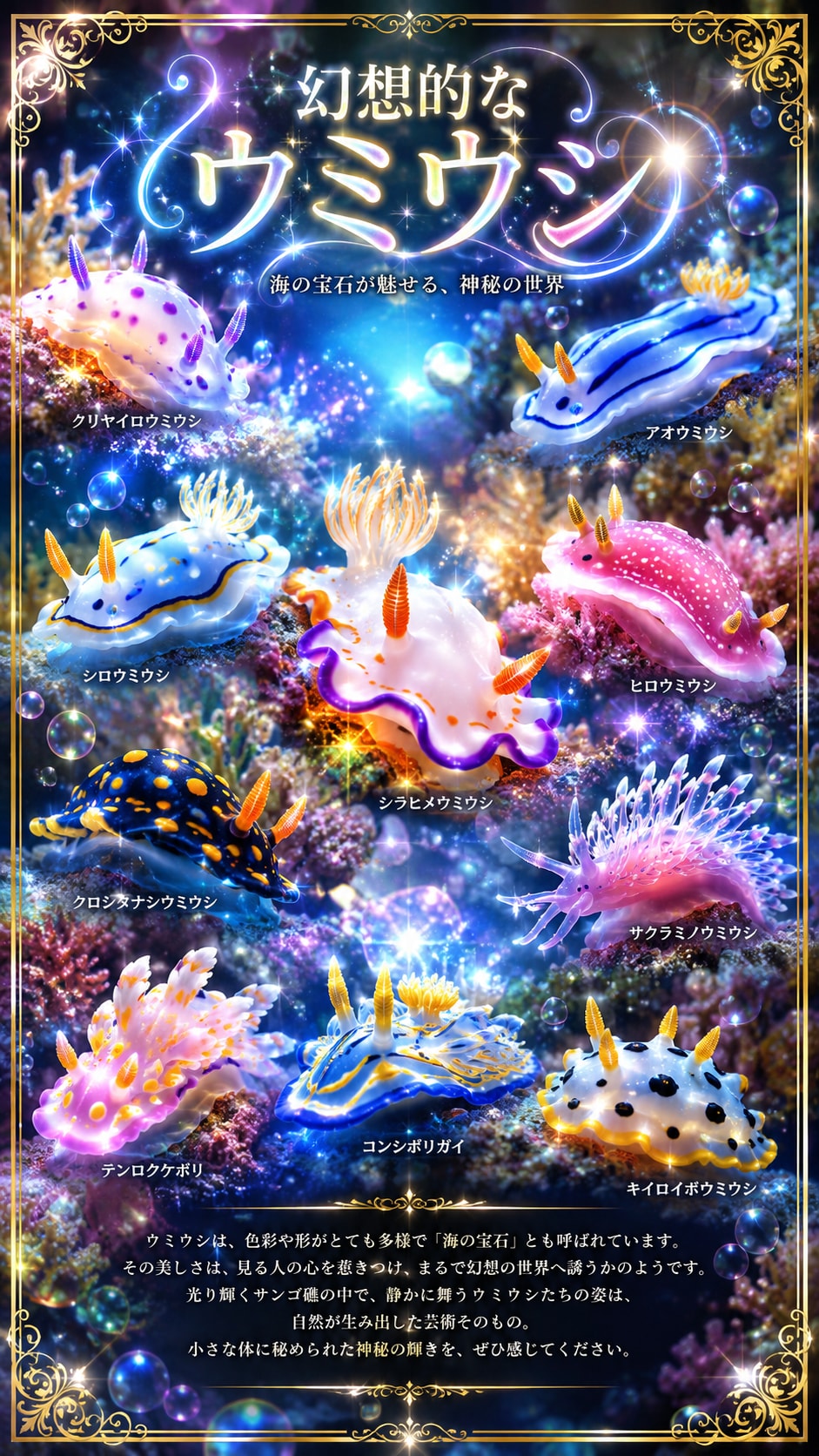 幻想的なウミウシ