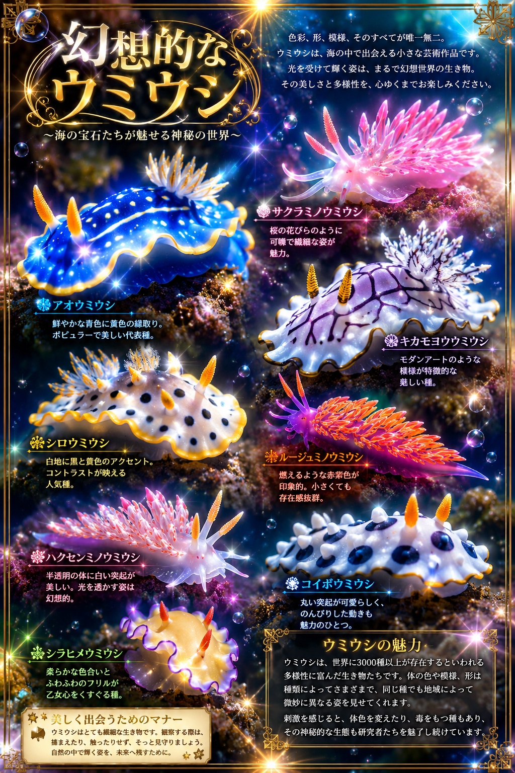 幻想的なウミウシ