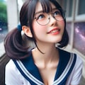 おさげ髪の少女（練習中） 2枚目
