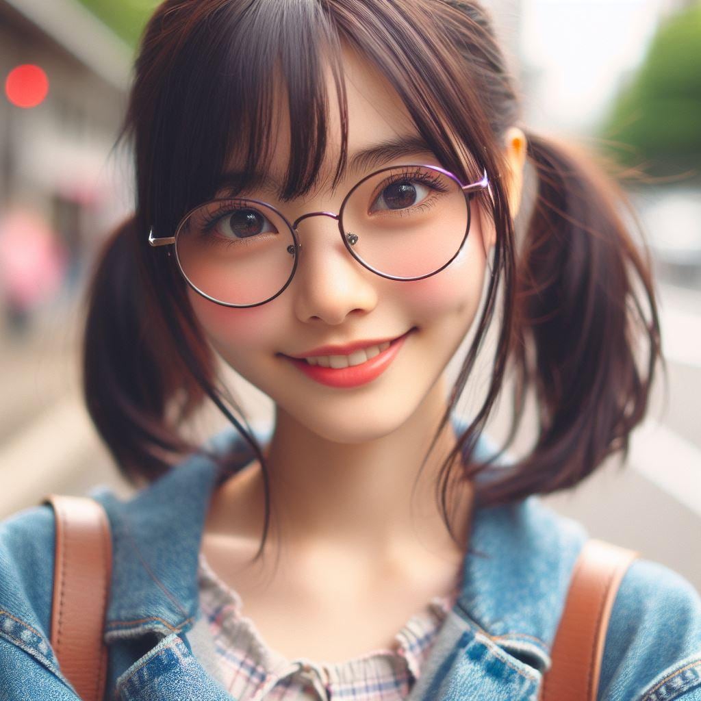 おさげ髪の少女（練習中）