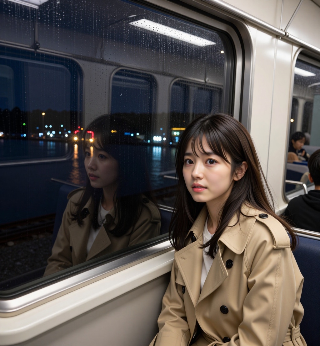 夜行列車で