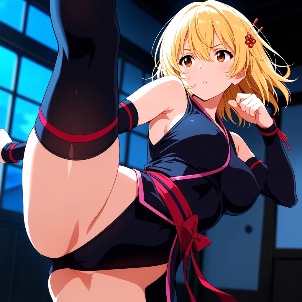 ある日突然、くノ一になって追手にハイキックをかます推し活ちゃん