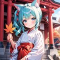 紅葉の神社 6枚目