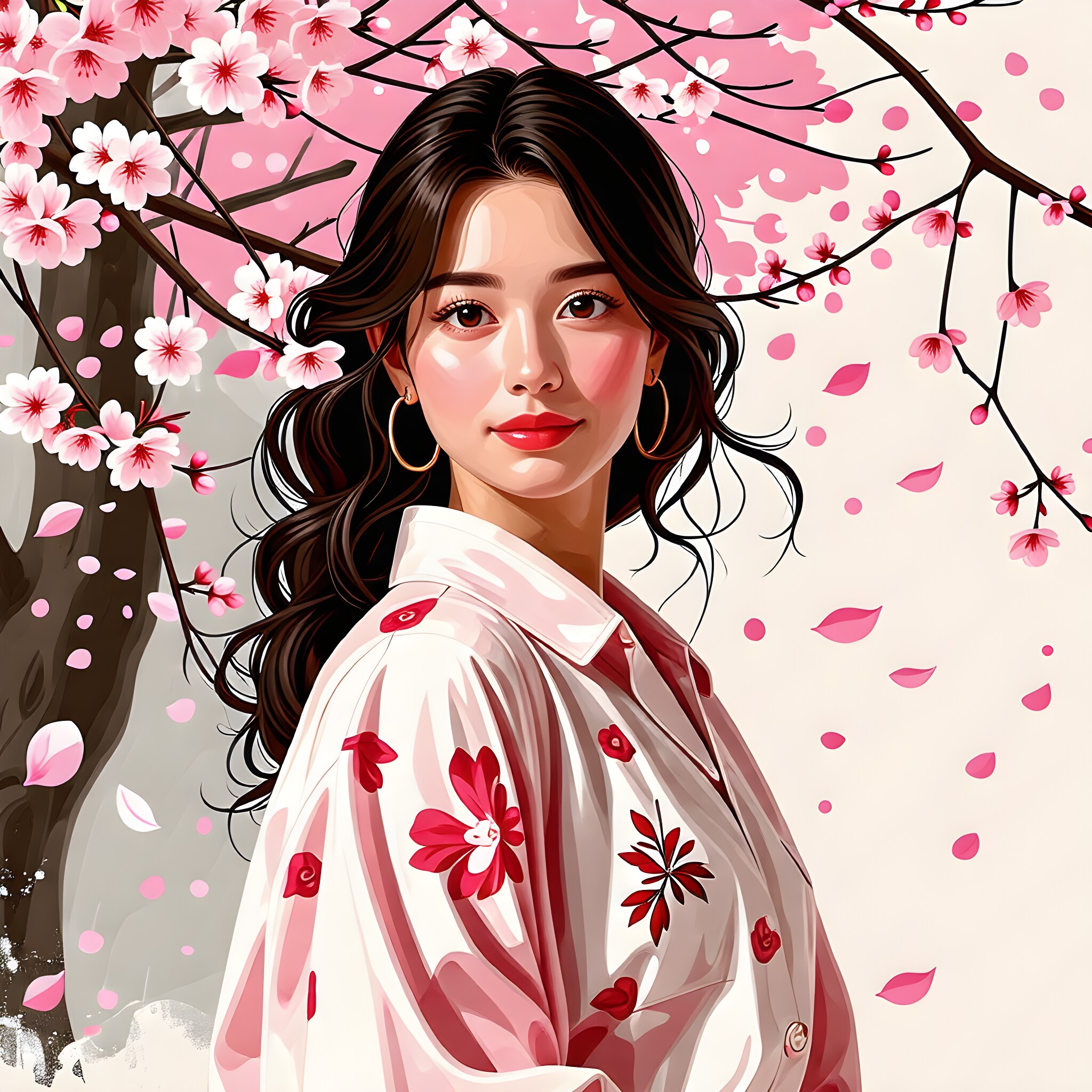 桜の花びらがまいちる