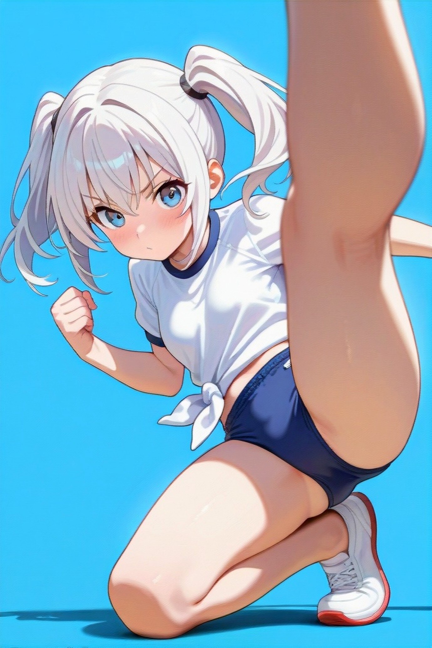 体操服でキック