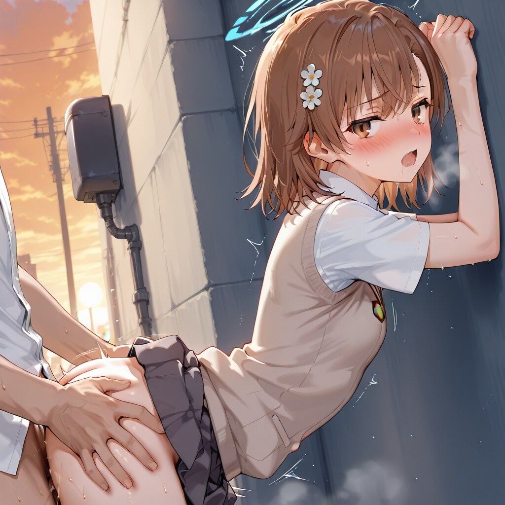 御坂美琴と路地裏でこっそりエッチ