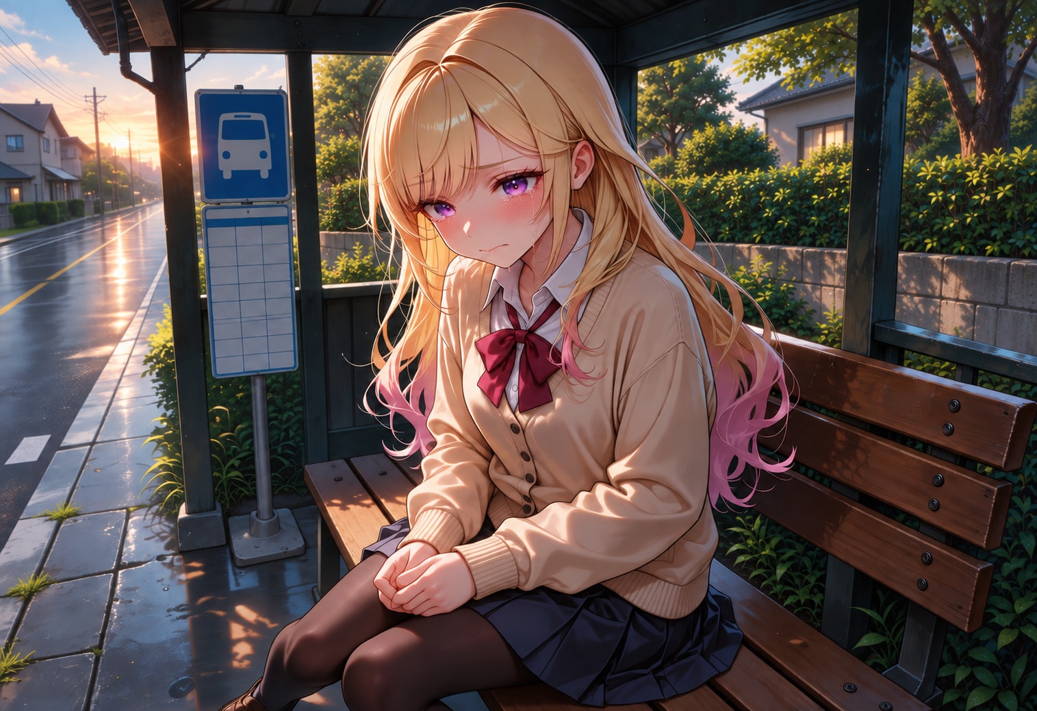 滲む夕焼け | の人気AIイラスト・グラビア