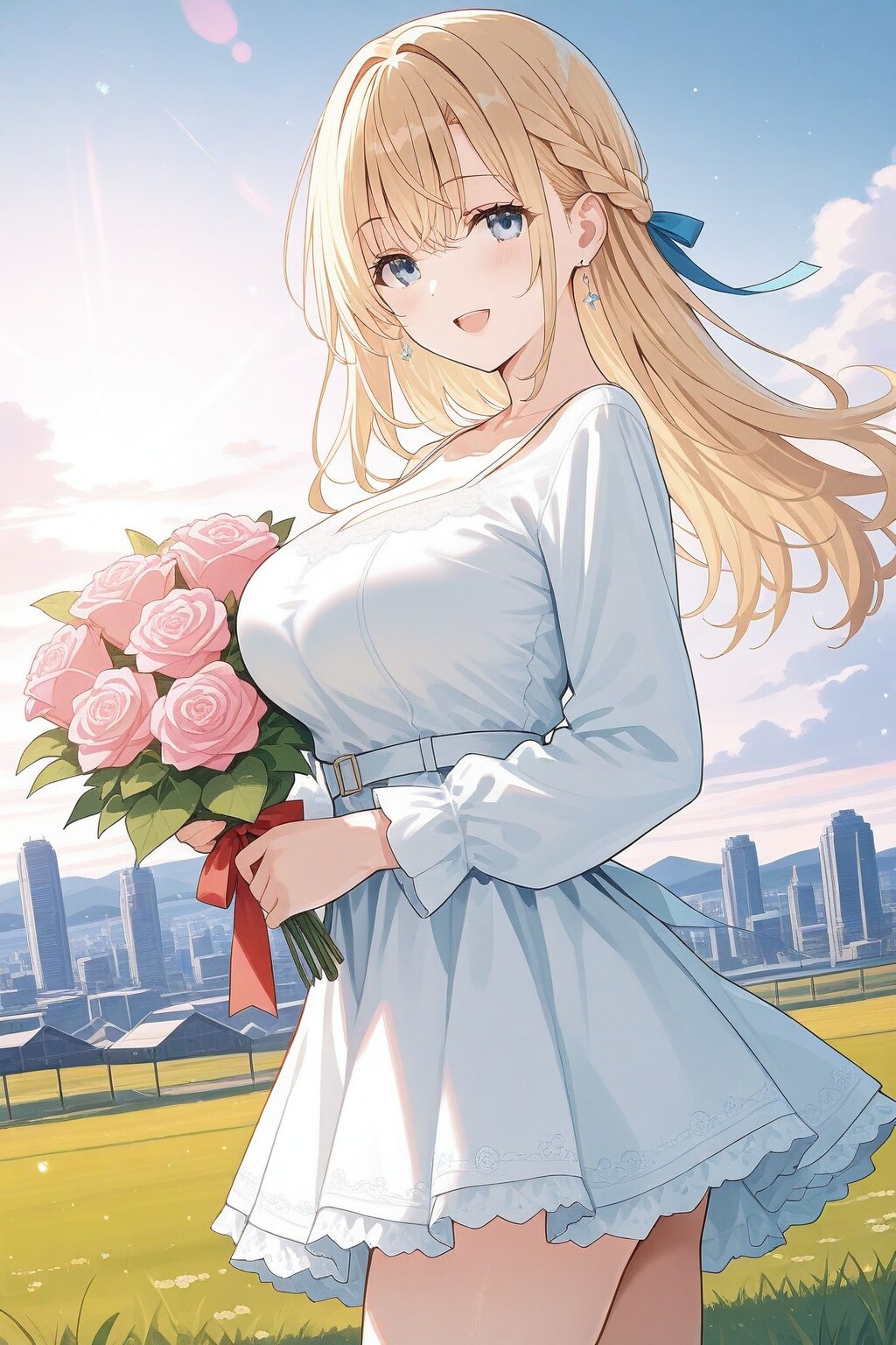UNICORNで金髪さん花を贈る