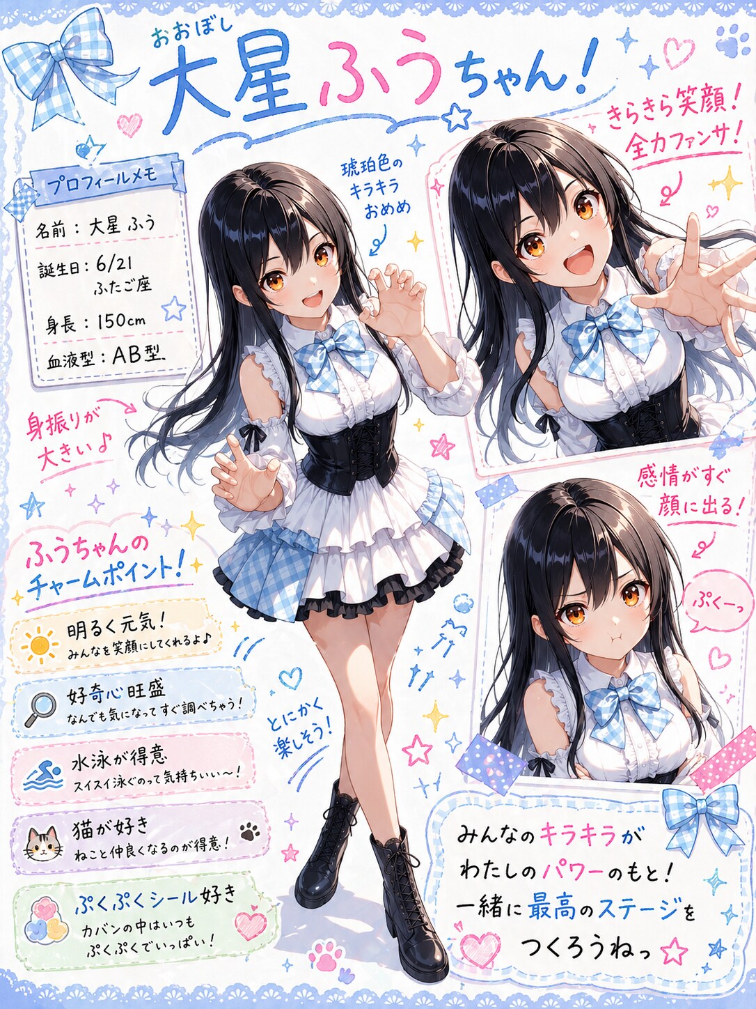 ふうちゃん手書きプロフィール✨ | の人気AIイラスト・グラビア