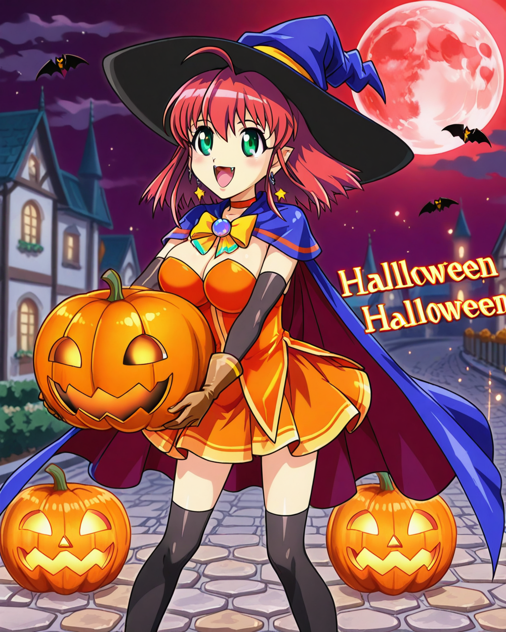 おばけカボちゃんとハロウィンの魔法使いさん♡ | の人気AIイラスト・グラビア