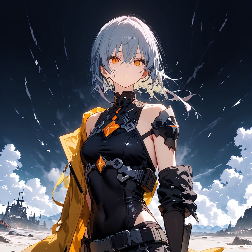 荒野に佇む女性