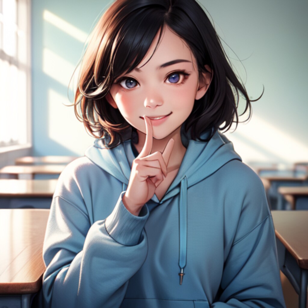 水色パーカーの女の子〈２〉