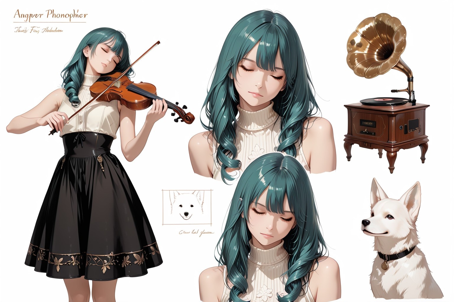 Beautiful Violinist Girl（美人なヴァイオリニスト。「7月31日は【蓄音機の日】にちなんで」蓄音機といえば、やっぱりビクター篇）