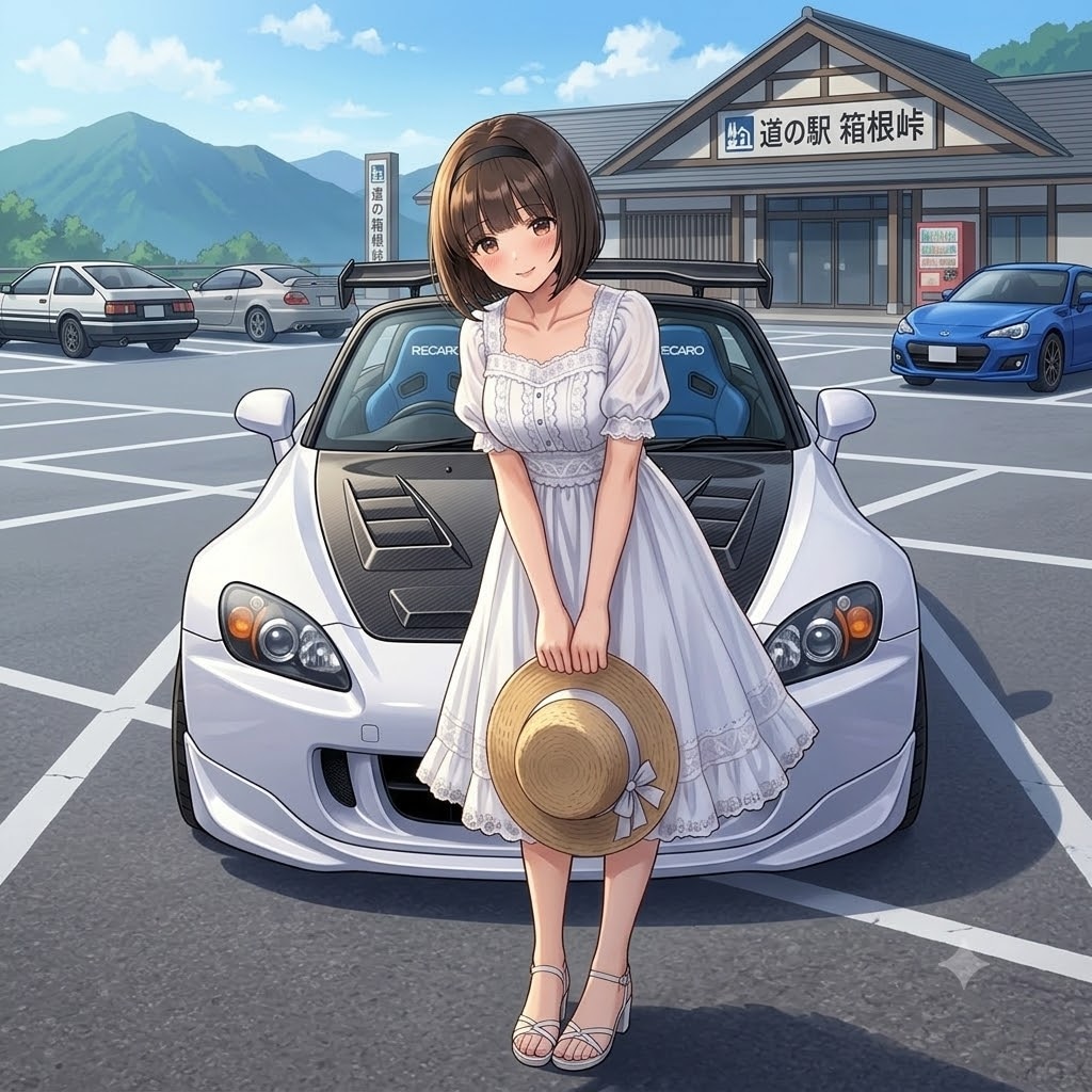 おまたせ！！愛央ちゃん愛車S2000で登場。