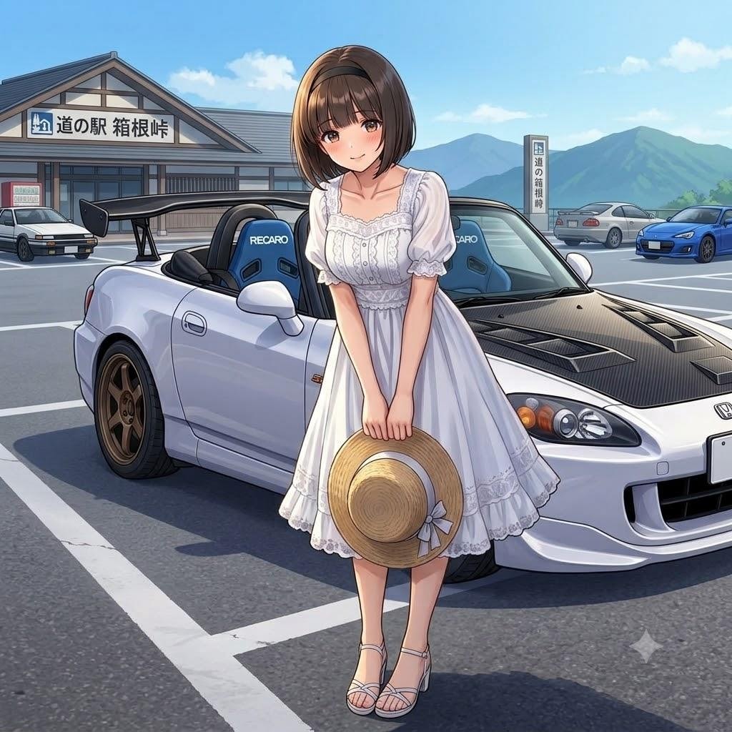 おまたせ！！愛央ちゃん愛車S2000で登場。