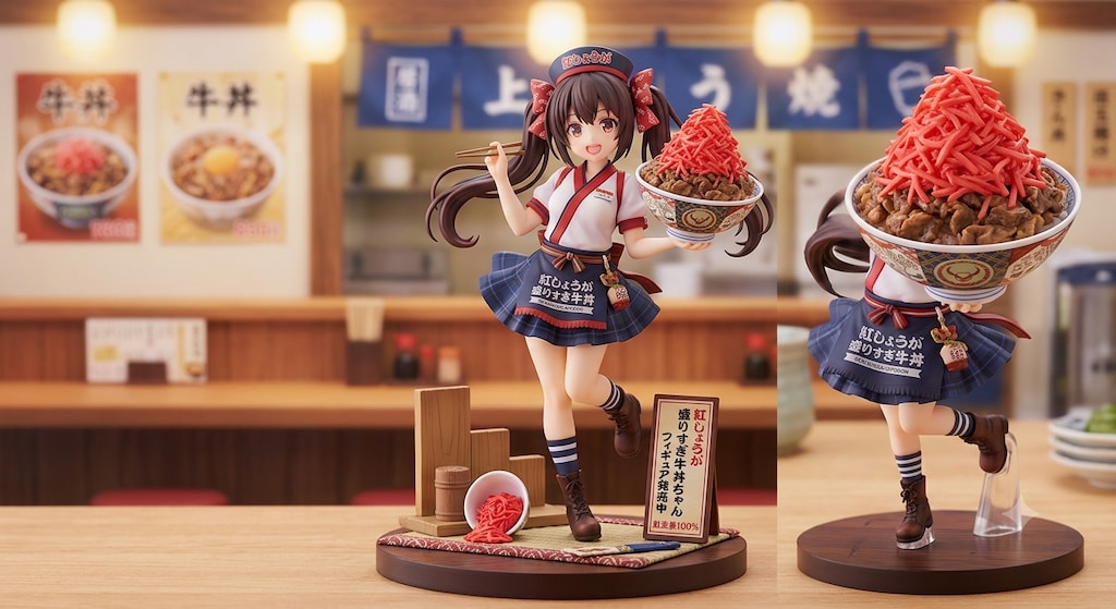 紅しょうが盛りすぎ牛丼ちゃん