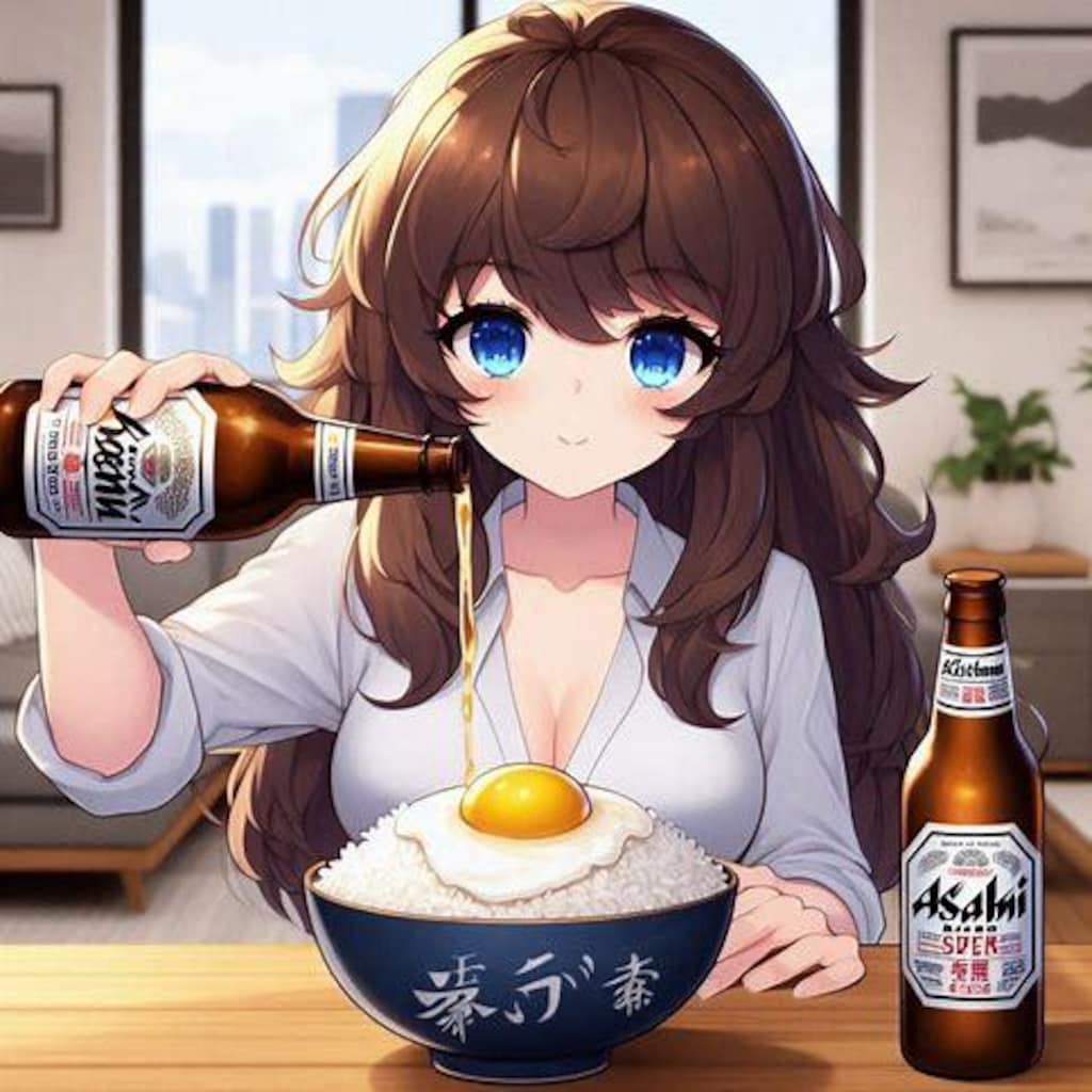 卵かけご飯を食べる女の子