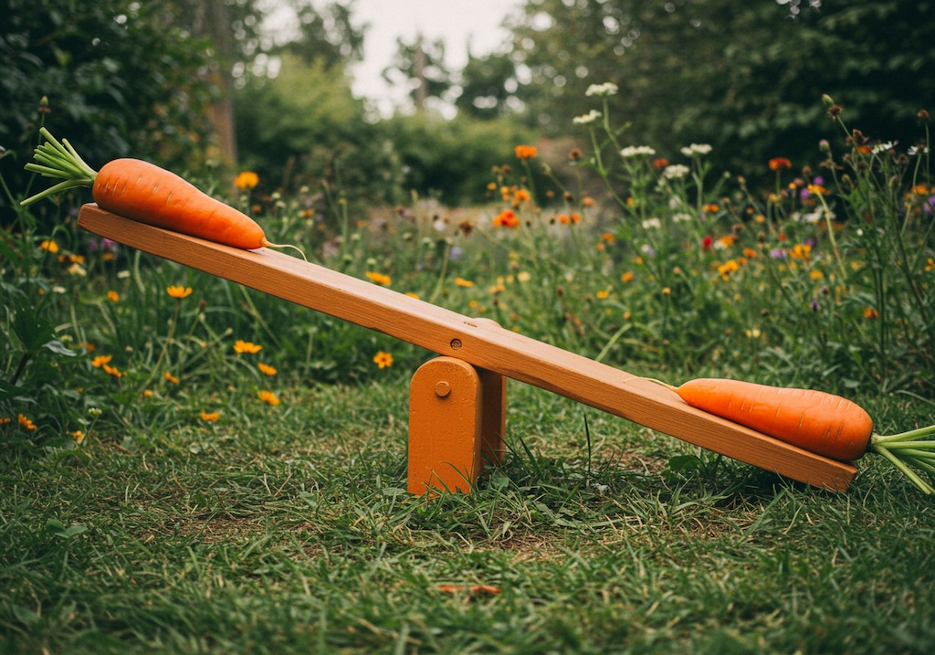 人参さんとシーソー