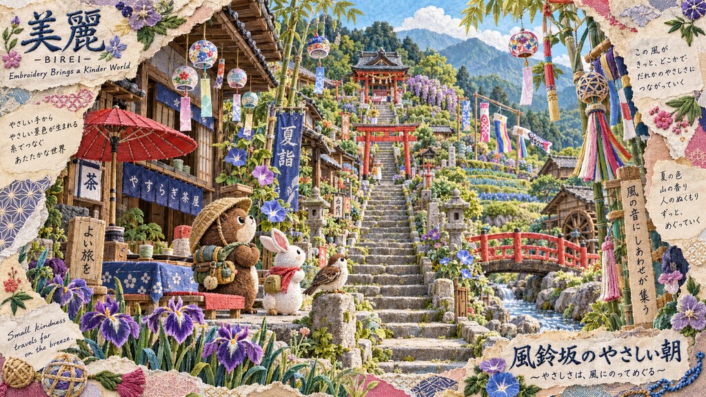 Wind Chime Slope — A Gentle Summer Morning  Small kindness travels far on the breeze.  Along a quiet
