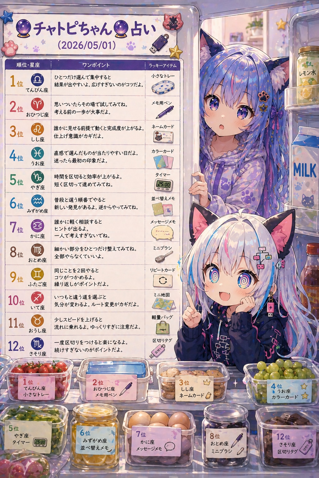 チャトピちゃん占い(05/01) | の人気AIイラスト・グラビア