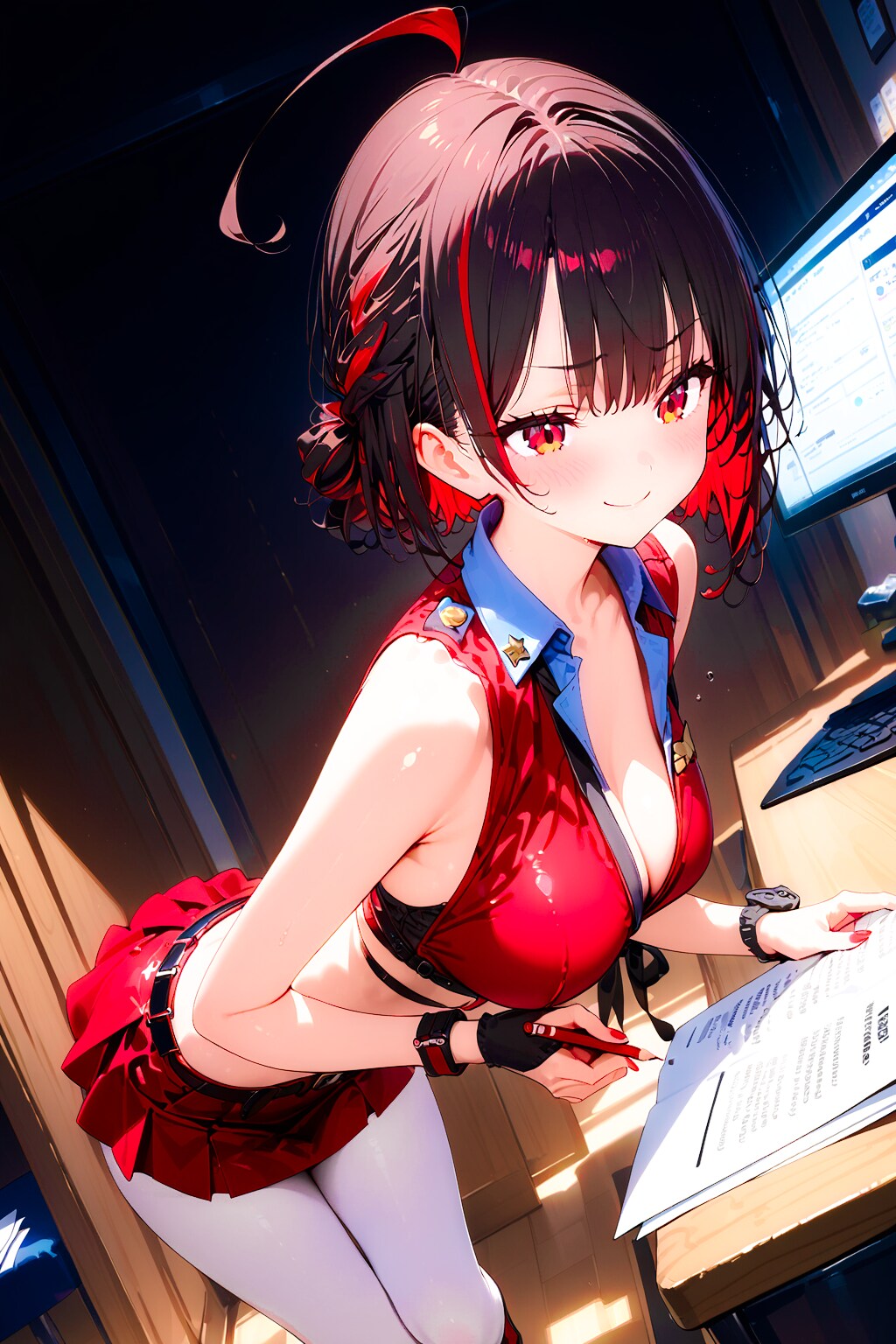 改造制服の黒髪ギャル婦警ちゃん！ | の人気AIイラスト・グラビア