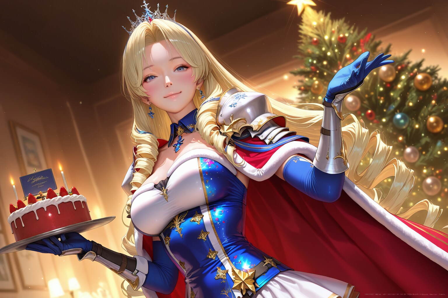 クリスマス仕様の衣装。割と浮かれてる姫騎士 | の人気AIイラスト・グラビア