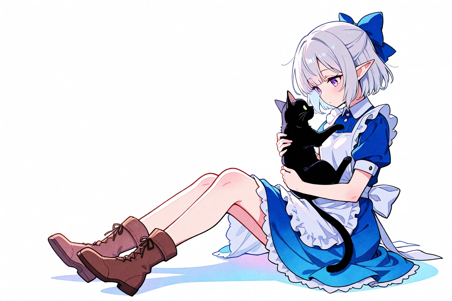 黒猫と少女