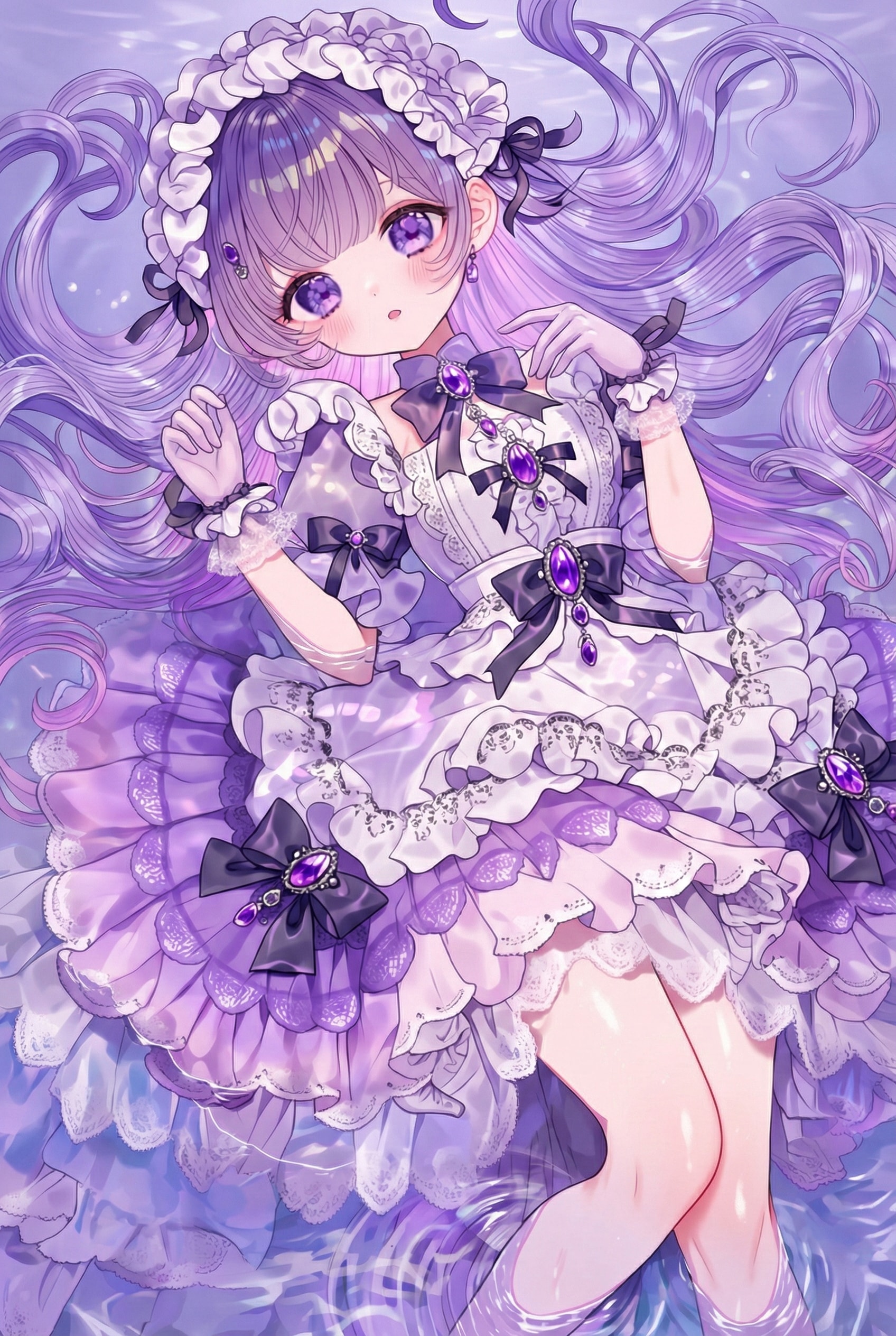 紫晶の調べに目覚める菫の姫君と輝く欠片 | の人気AIイラスト・グラビア