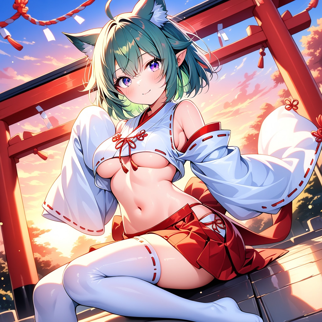 猫耳巫女エルフ娘