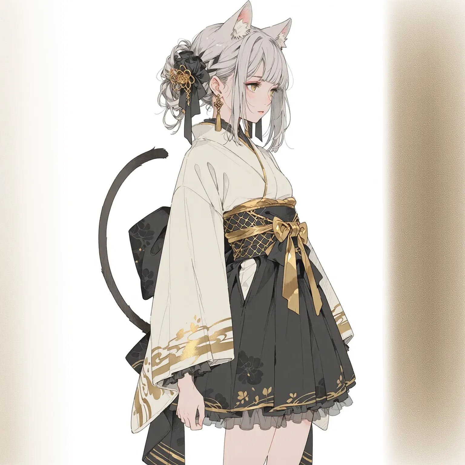 【着物猫】「きれいだよ」 | の人気AIイラスト・グラビア