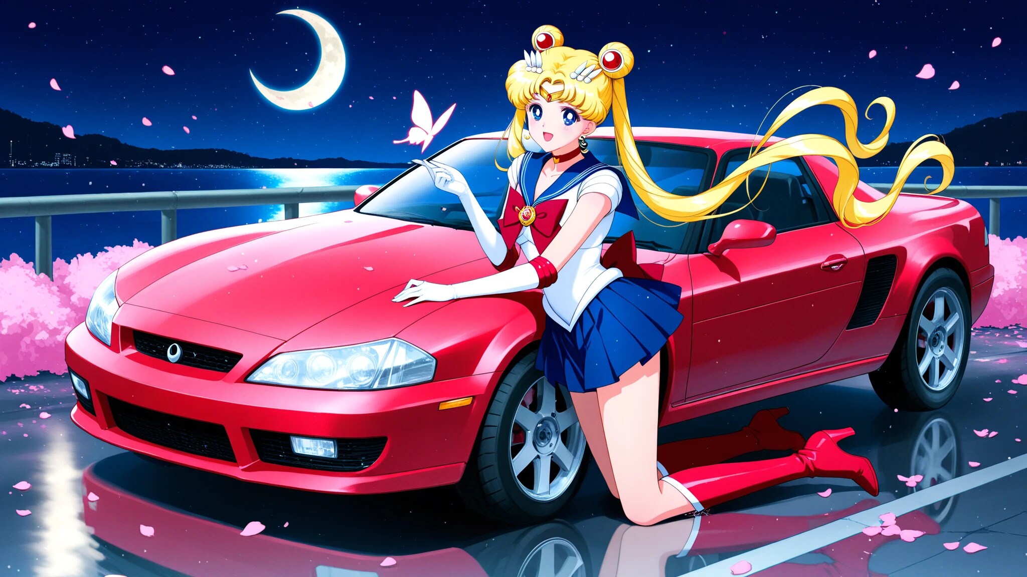 セーラームーンと車