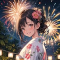来年も一緒に花火見ようね♥ 2枚目