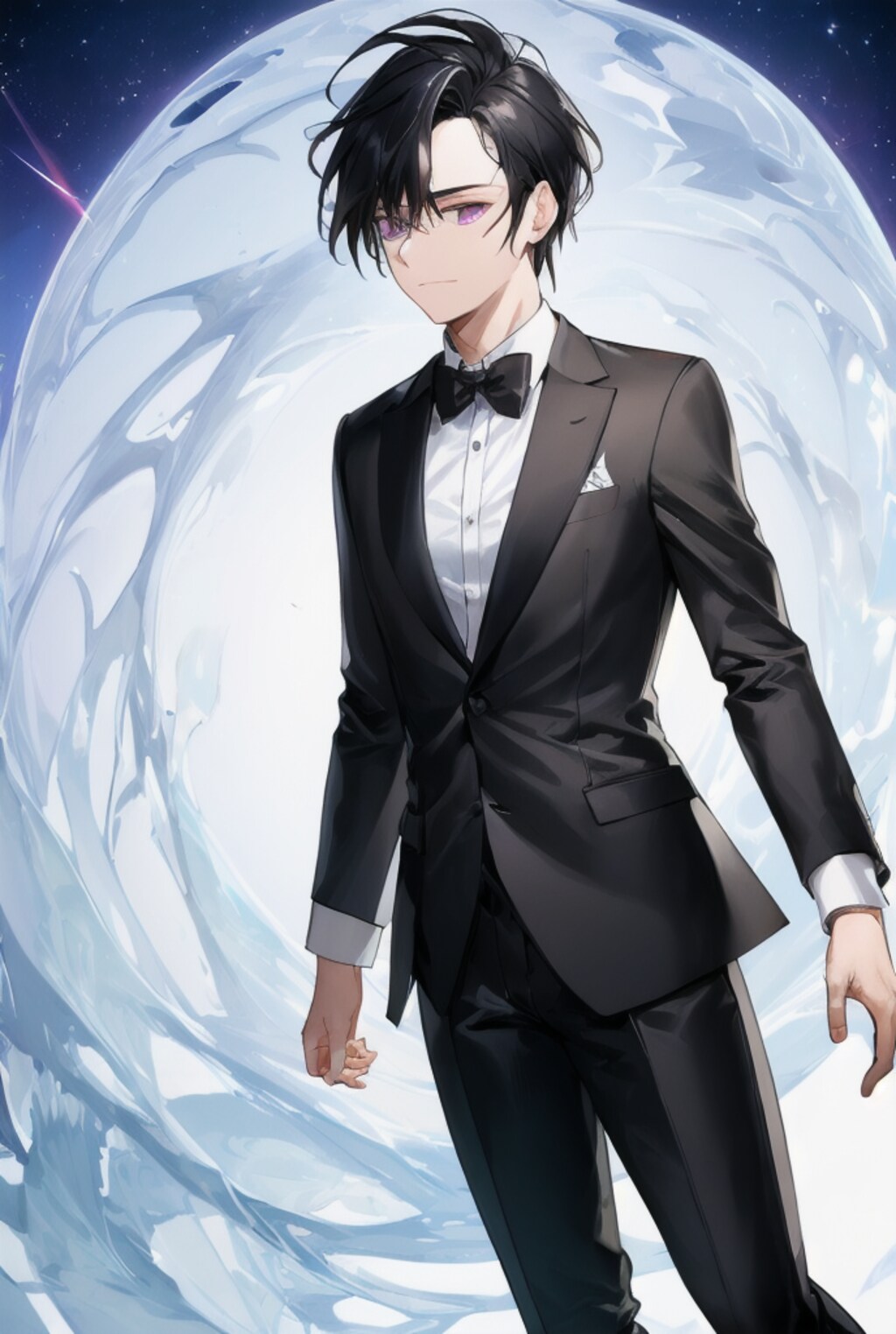 魔法を発動している黒髪短髪男性・その３（４枚）