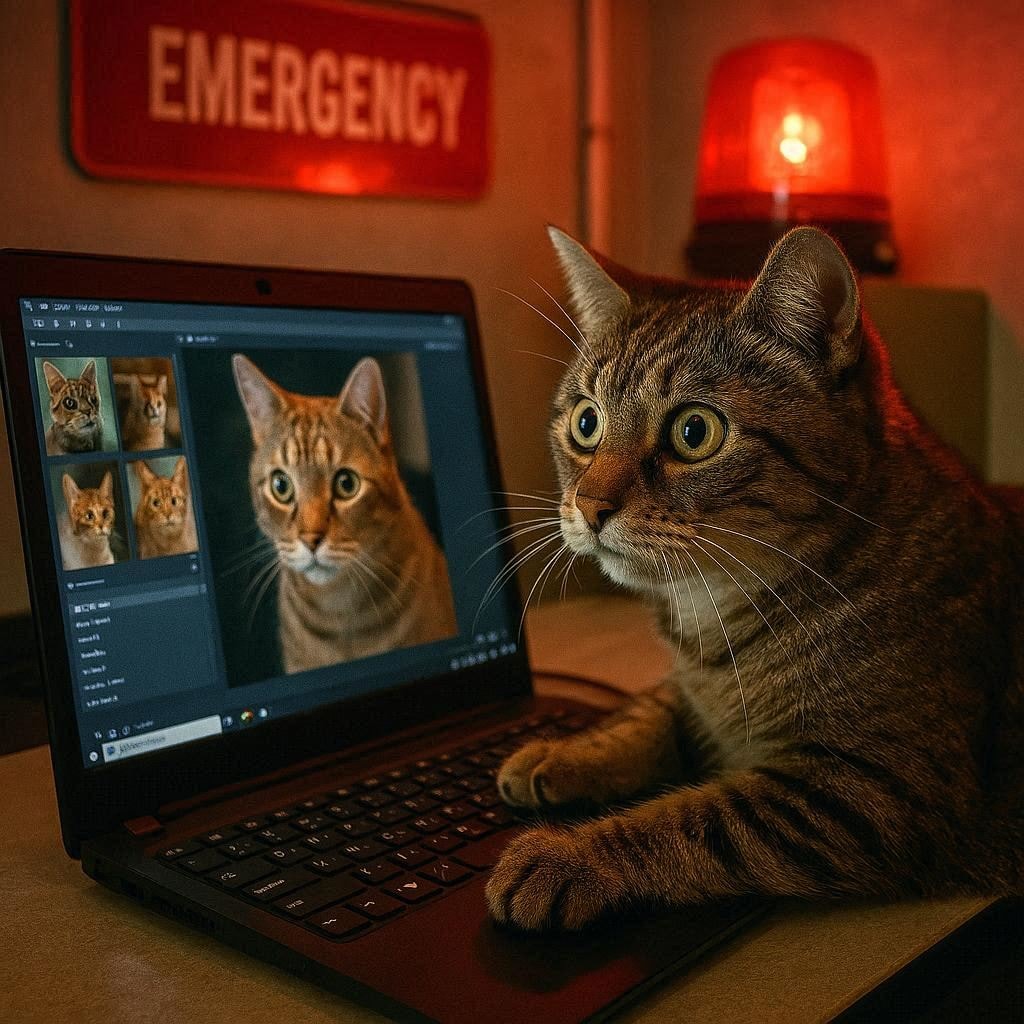 緊急で画像生成する猫