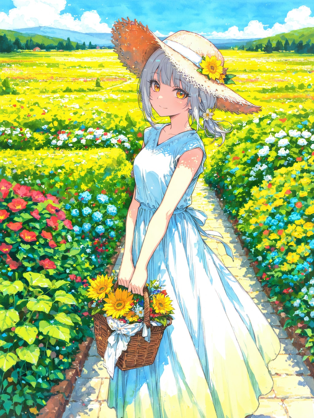 看板娘　flowers