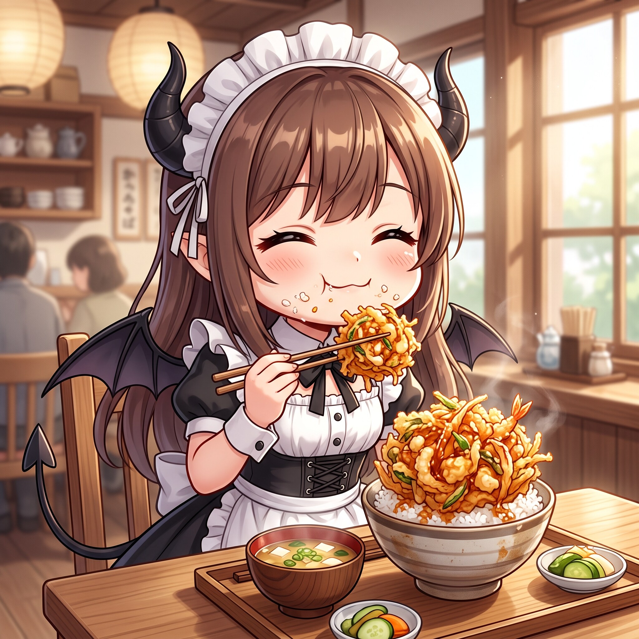 今日のお昼はかき揚げ丼です | の人気AIイラスト・グラビア