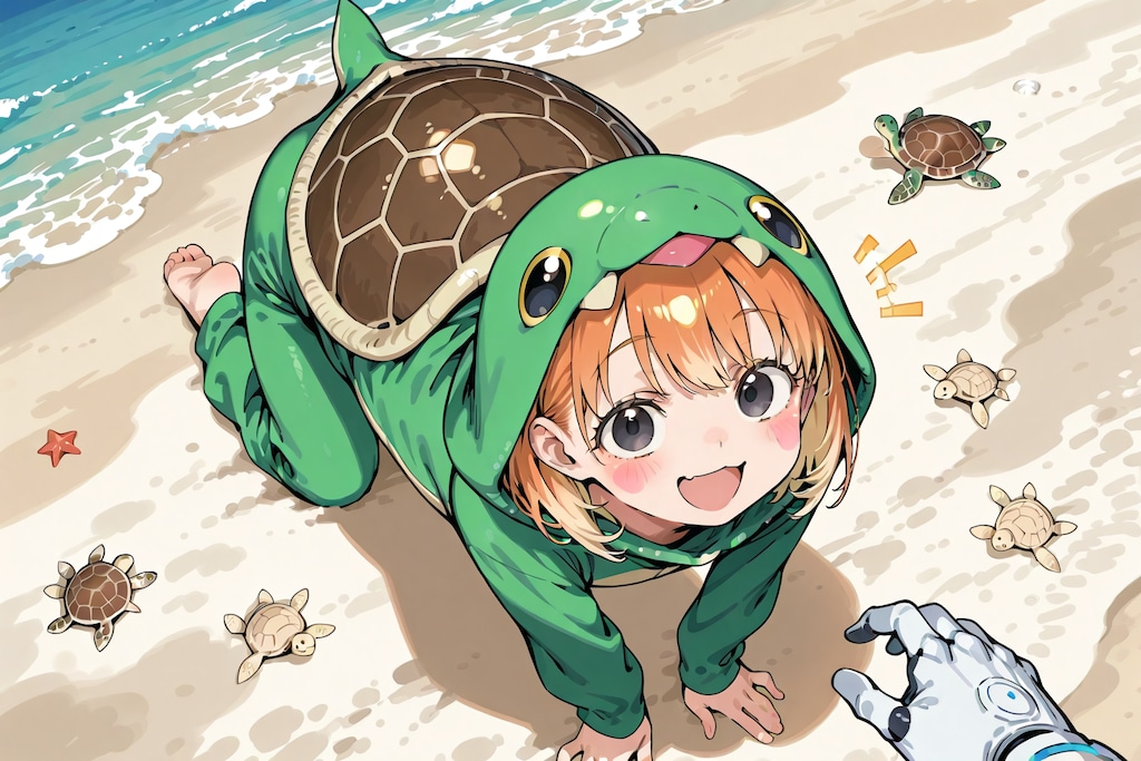 ウミガメのきぐるみ（モデル: DAISY）