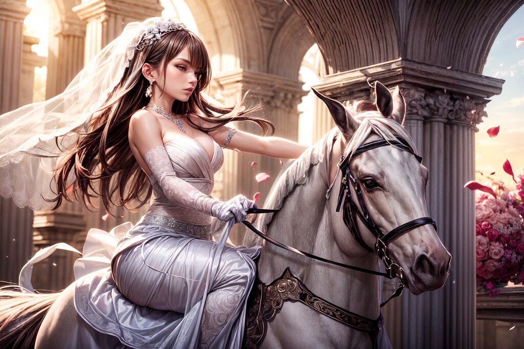 白馬に乗った王子様ではなく花嫁が疾走と駆け巡る